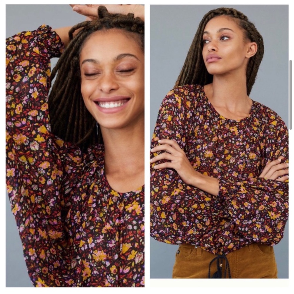 Pauline Anthropologie Ballon Sleeve Blouse Top - Picture 3 of 14